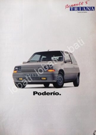 CARTEL ANTIGUO ORIGINAL DE AFICHE DE AUTOS RENAULT 5 TRIANA 1989 / 861