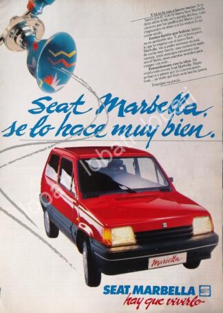 CARTEL ANTIGUO ORIGINAL DE AUTOS SEAT MARBELLA 1987 / 852