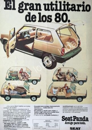 CARTEL ANTIGUO ORIGINAL DE AUTOS SEAT PANDA 1981 / 848