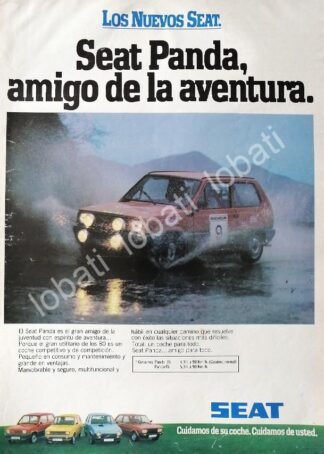 CARTEL ANTIGUO ORIGINAL DE AUTOS SEAT PANDA 1981 / 845