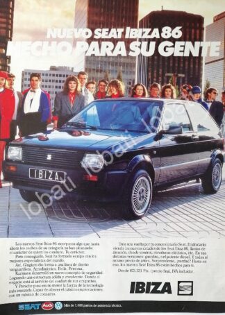 CARTEL ANTIGUO ORIGINAL DE AUTOS SEAT IBIZA 1986/ 842
