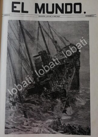 PORTADA ANTIGUA ORIGINAL  1898 EL NAUFRAGIO DEL BARCO. / MRN