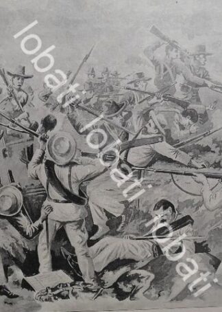 GRABADO ANTIGUO 1898 ESCENA DE LA GUERRA DE INDEPENDENCIA CUBANA /MLT