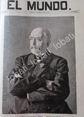 PORTADA ANTIGUA ORIGINAL  1898 MUERE OTTO VON MISMARCK / MLT - PLT
