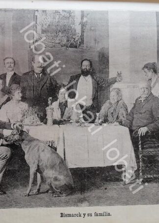 GRABADO ANTIGUO 1898 OTTO VON BISMARCK Y SU FAMILIA / MLT PLT