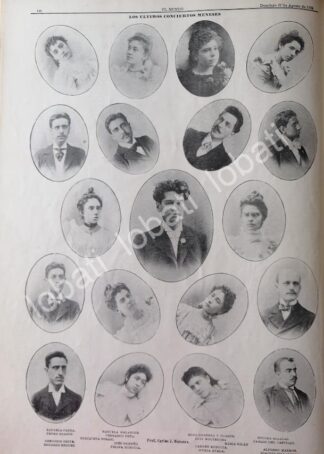 CARTEL ANTIGUO ORIGINAL DE EL MUSICO CARLOS J. MENESES Y SUS ALUMNOS 1898 /FEP