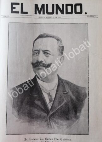 PORTADA ANTIGUA ORIGINAL  1898 MUERE CARLOS DIEZ GUTIERREZ / PLT