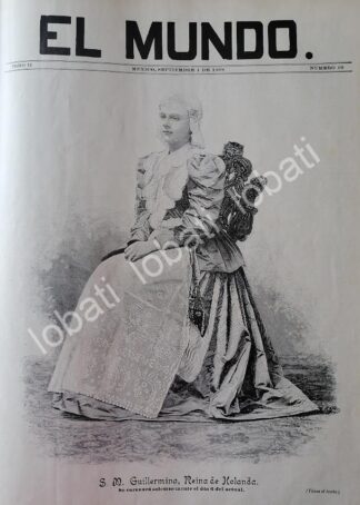 PORTADA ANTIGUA ORIGINAL  1898 CORONACION DE GUILLERMINA REINA DE HOLANDA