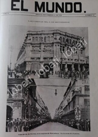 PORTADA ANTIGUA ORIGINAL  1898 DESFILE Y FIESTAS PATRIAS D.F CALLE PLATEROS /LDM