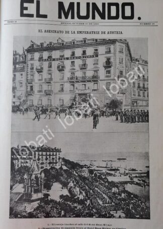 PORTADA ANTIGUA ORIGINAL  1898 FUNERALES DE LA EMPERATRIZ DE AUSTRIA / PLT