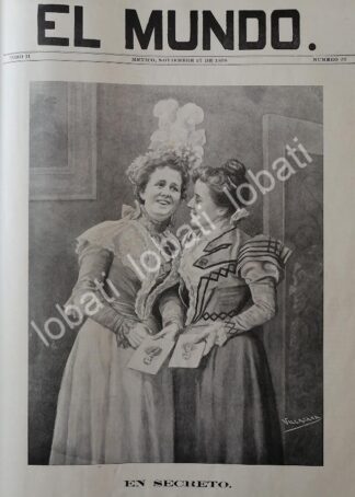 PORTADA ANTIGUA ORIGINAL  1898 EN SECRETO, POR: JOSE MARIA VILLASANA / ARTE
