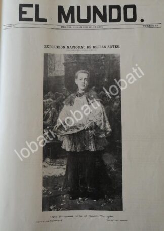 PORTADA ANTIGUA ORIGINAL  1898 DE JOSE BENILLIIURE, UNA LIMOSNA /RLG