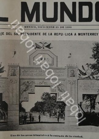 PORTADA ANTIGUA ORIGINAL  1898 PORFIRIO DIAZ EN MONTERREY / LDM