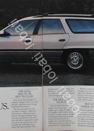 CARTEL ANTIGUO ORIGINAL DE AUTOS FORD TAURUS WAGON 1986 PRIMERA VERSION /1005