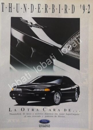 CARTEL ANTIGUO ORIGINAL DE AUTOS FORD THUNDERBIRD 1992 /N998
