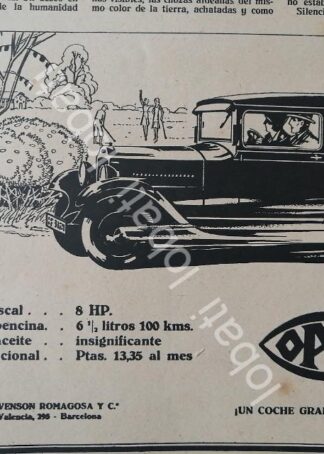 CARTEL ANTIGUO ORIGINAL DE AUTOS OPEL 1930 /990 MUY RARO
