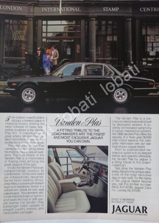 CARTEL ANTIGUO ORIGINAL DE AUTOS JAGUAR VANDEN PLAS 1986 EDICION LIMITADA /978 RARO
