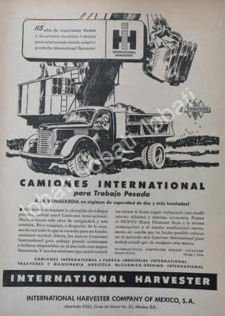 CARTEL ANTIGUO ORIGINAL DE CAMIONES INTERNATIONAL HARVESTER 1946 /973