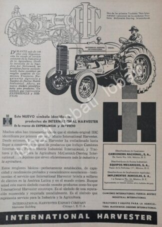 CARTEL ANTIGUO ORIGINAL DE TRACTORES INTERNATIONAL HARVESTER 1946 /972