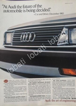 CARTEL ANTIGUO ORIGINAL DE AUTOS AUDI AT. 1984 /970