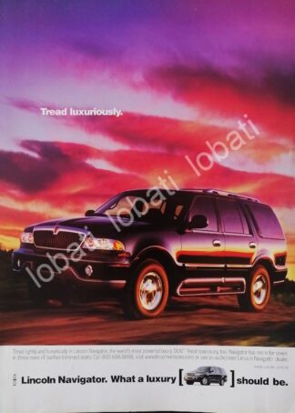 CARTEL ANTIGUO ORIGINAL DE AUTOS LINCOLN NAVIGATOR 1998 /968