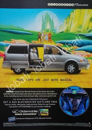 CARTEL ANTIGUO ORIGINAL DE AUTOS OLDSMOBILE SILHOUETTE PREMIERE VAN 1999 /966