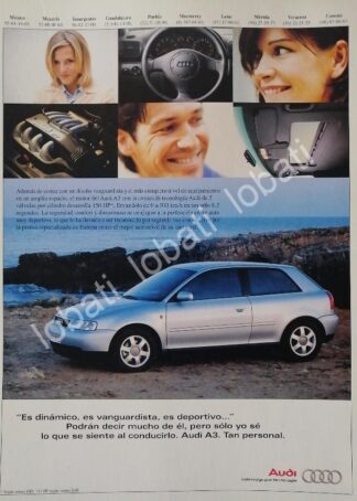 CARTEL ANTIGUO ORIGINAL DE AUTOS AUDI A3 2000 /964