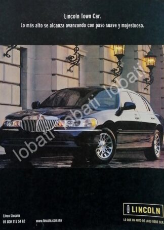 CARTEL ANTIGUO ORIGINAL DE AUTOS LINCOLN TOWN CAR 2000 /963