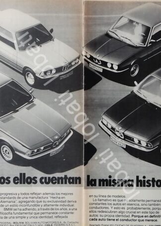 CARTEL ANTIGUO ORIGINAL DE AUTOS BMW VARIOS MODELOS DE 1982 /958