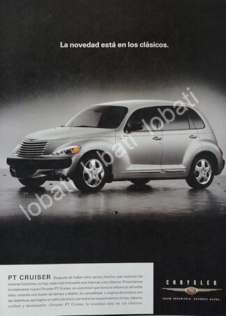 CARTEL ANTIGUO ORIGINAL DE AUTOS CHRYSLER PT CRUISER 1999 PRIMERA GENERACION /941