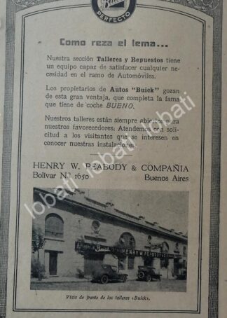 CARTEL ANTIGUO ORIGINAL DE CENTROS DE SERVICIO BUICK 1927 ARGENTINA /936