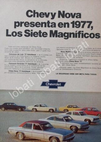CARTEL ANTIGUO ORIGINAL DE MINI CARTEL AUTOS CHEVROLET CHEVY NOVA 1977 /935