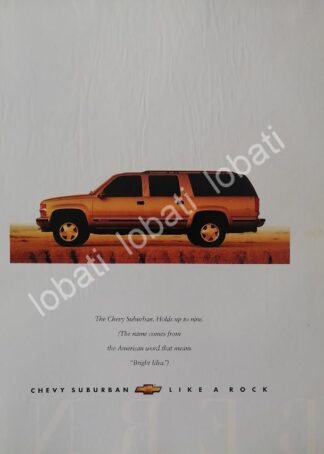 CARTEL ANTIGUO ORIGINAL DE AUTOS CHEVROLET SUBURBAN 1994 /929