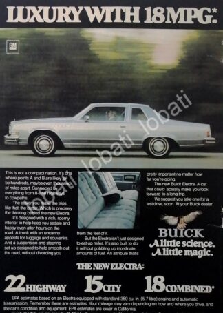 CARTEL ANTIGUO ORIGINAL DE AUTOS CHEVROLET BUICK ELECTRA 1978 /926