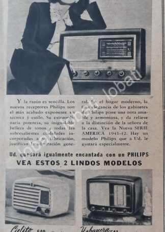 CARTEL ANTIGUO ORIGINAL DE JOAN BENNETT Y RADIOS PHILIPS 1941 /404