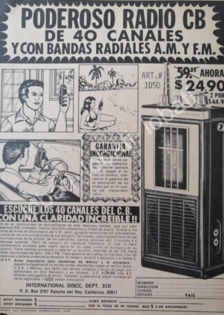 CARTEL ANTIGUO ORIGINAL DE RADIOS CB DISCC 1980 /400