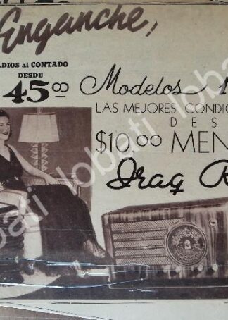 CARTEL ANTIGUO ORIGINAL DE RADIOS GRAG 1938 /397 SUPER RARO 10+++