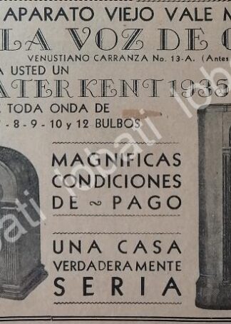 CARTEL ANTIGUO ORIGINAL DE RADIOS ATWATER KENT 1935 /386