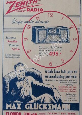 CARTEL ANTIGUO ORIGINAL DE RADIOS ZENITH 33X 1927 /385