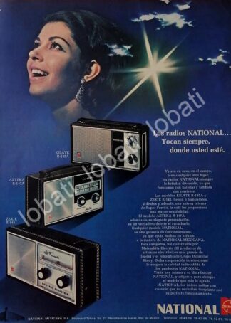 CARTEL ANTIGUO ORIGINAL DE RADIOS NATIONAL VARIOS MODELOS 1960s /383
