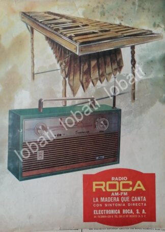 CARTEL ANTIGUO ORIGINAL DE RADIOS ROCA 1950s ( ELECTRONICA ROCA ) /374 MUY RARO