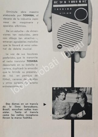 CARTEL ANTIGUO ORIGINAL DE RADIOS DE BOLSILLO TOSHIBA 6TP-219 1960 /372
