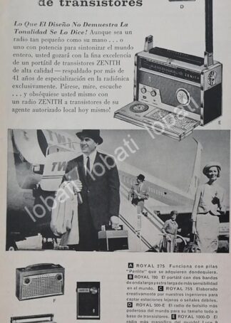 CARTEL ANTIGUO ORIGINAL DE RADIOS ZENITH 1960 VARIOS /371