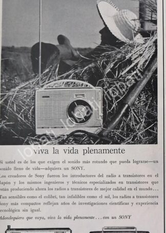 CARTEL ANTIGUO ORIGINAL DE RADIOS SONY SERIE TR 1960 /370