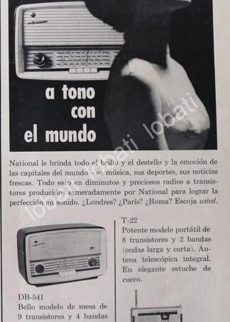 CARTEL ANTIGUO ORIGINAL DE RADIOS NATIONAL MATSUSHITA DB-541 1960 /368