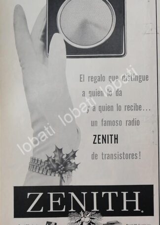 CARTEL ANTIGUO ORIGINAL DE RADIOS DE BOLSILLO ZENITH ROYAL 500 1959 /365