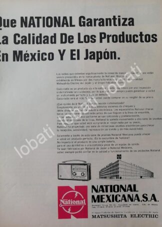 CARTEL ANTIGUO ORIGINAL DE MATSUSHITA ELECTRIC- NATIONAL 1960 /671
