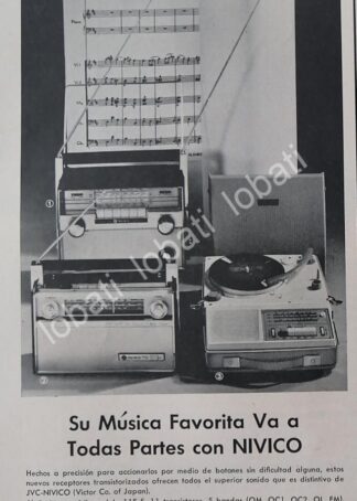 CARTEL ANTIGUO ORIGINAL DE RADIOS Y TOCADISCOS NIVICO JVC 1963 /354 MUY RARO
