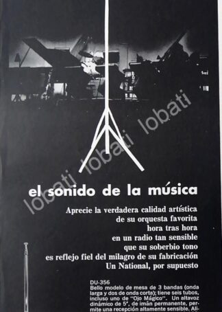 CARTEL ANTIGUO ORIGINAL DE RADIOS NATIONAL MATSUSHITA DU-356 1960 /351