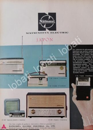 CARTEL ANTIGUO ORIGINAL DE RADIOS NATIONAL MATSUSHITA 1961 /350